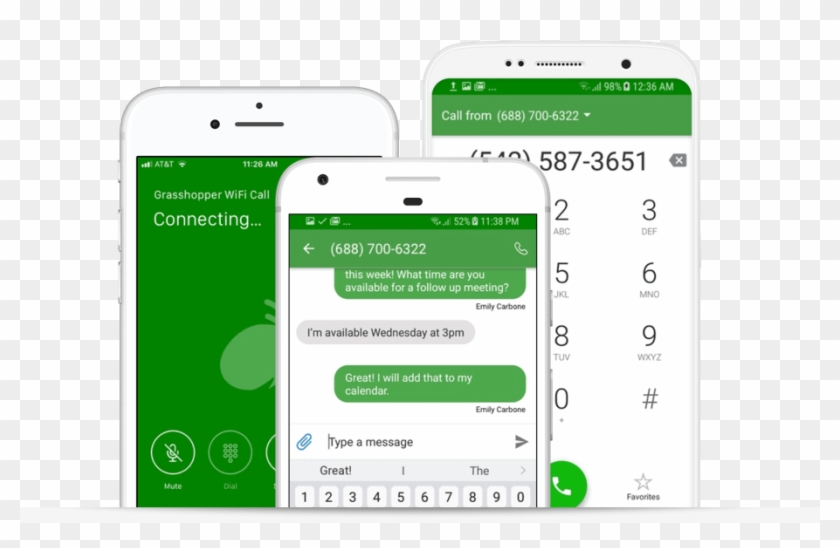 Grasshopper Toll Free Number App Png - Mobile Phone Clipart