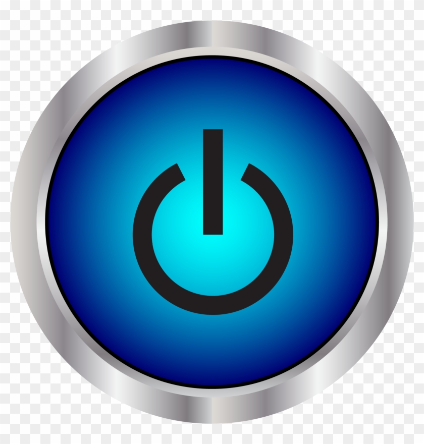 Power Wash Button - Blue Power Button Icon Clipart