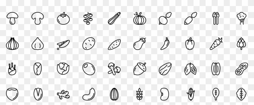 Icon Vegetables And Seeds - Monochrome Clipart #746675