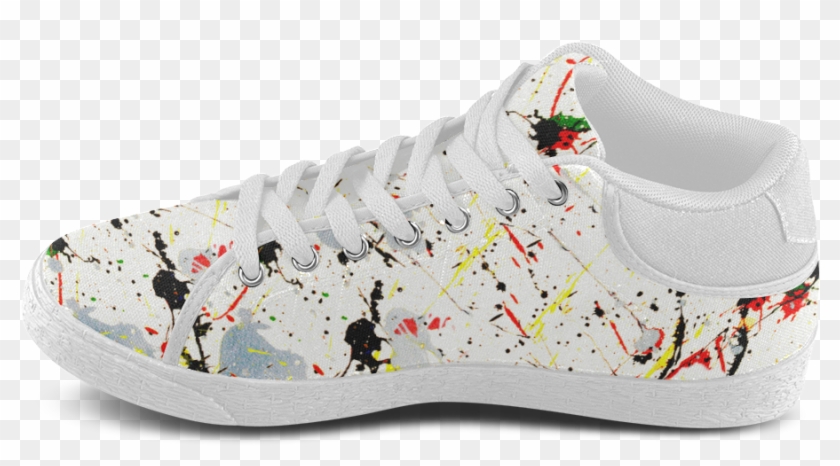 Yellow & Black Paint Splatter Women's Chukka Canvas - Skate Shoe Clipart #747165