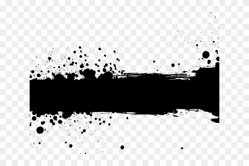 Splatter Clipart Blackpaint - Watercolor Splash Png Black Transparent Png #747402