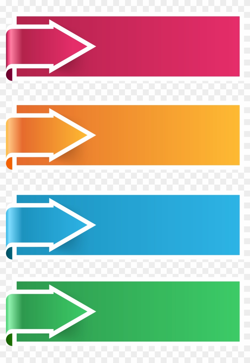 Arrow Banner Set Png Clip Art Image - Triangle Transparent Png