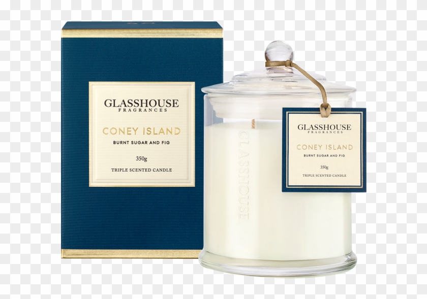 Coney Island Burnt Sugar & Fig Triple Scented Candle - Coney Island Glasshouse Candle Clipart