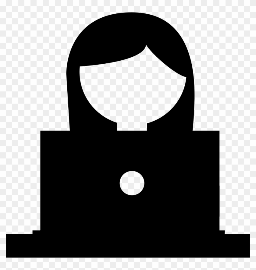 Png File Svg - Girl On Laptop Icon Png Clipart