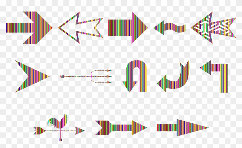 Variety Of Striped Icons - أسهم ملونه Clipart #748296