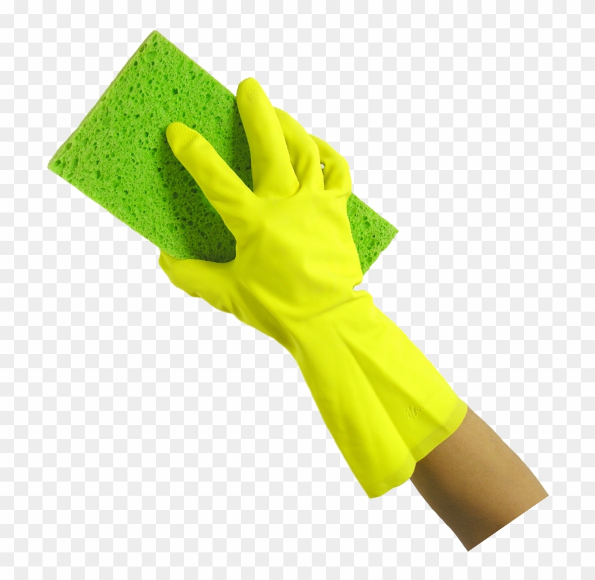 Washing Sponge In Hand Png - Cleaning Glove And Sponge Clipart