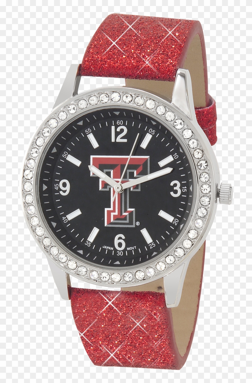 Texas Tech Glitter Watch - Jaeger Lecoultre Automatic Clipart