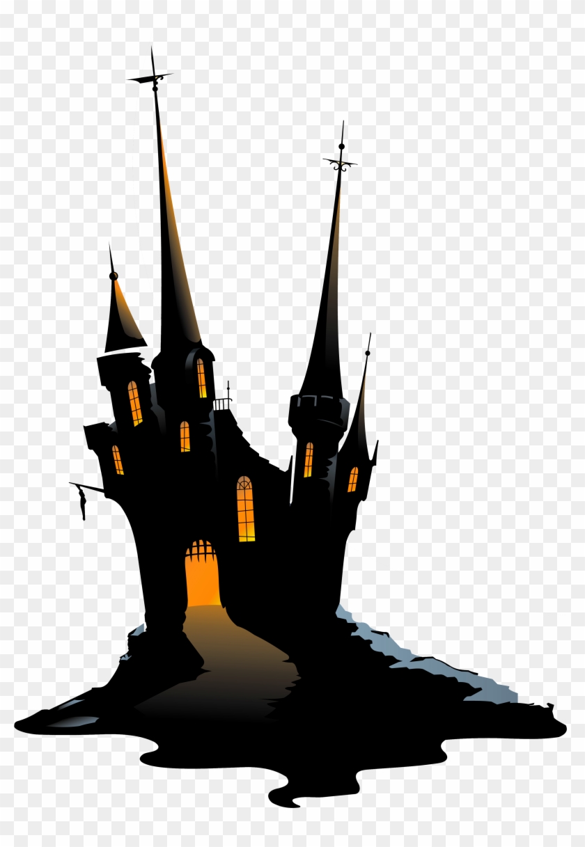Haunted House Clipart Spooky House - Halloween Castle Png Transparent Png #749245