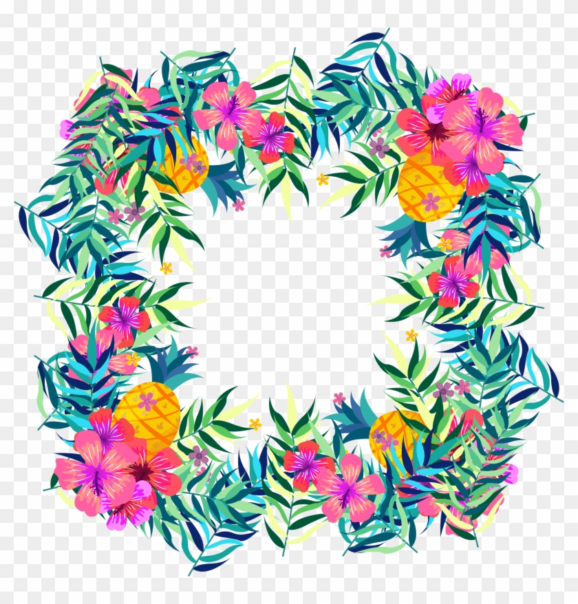 2368 X 2363 4 - Circle Tropical Flowers Png Clipart #749774