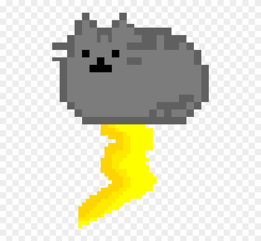 Pusheen Storm Cloud - Black And White Pixel Thanos Clipart