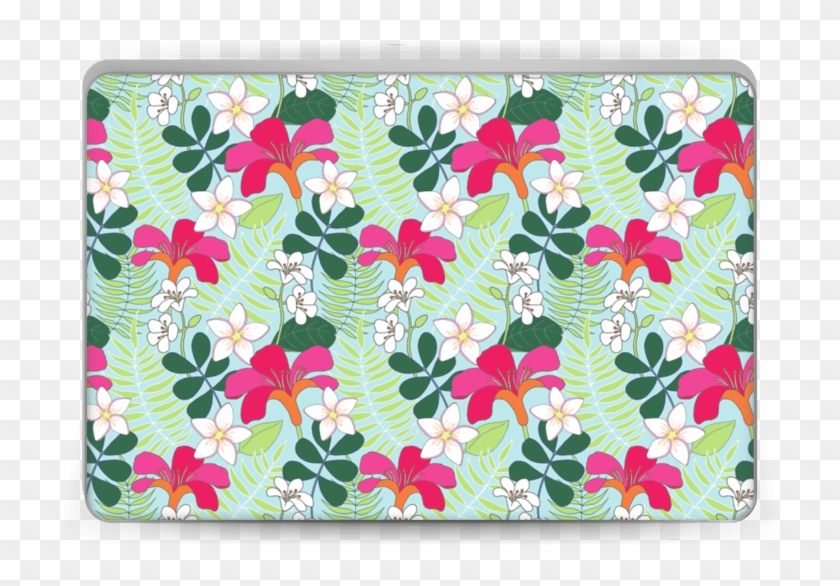Tropical Flowers Skin Laptop - Floral Design Clipart #750114