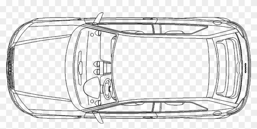 Car B63 - Car Top View Cad Clipart