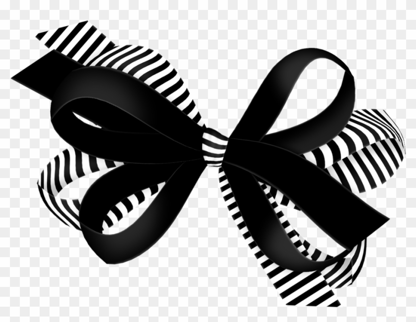 Black Ribbon Bow Png , Png Download - Png Preto E Branco Clipart #750607