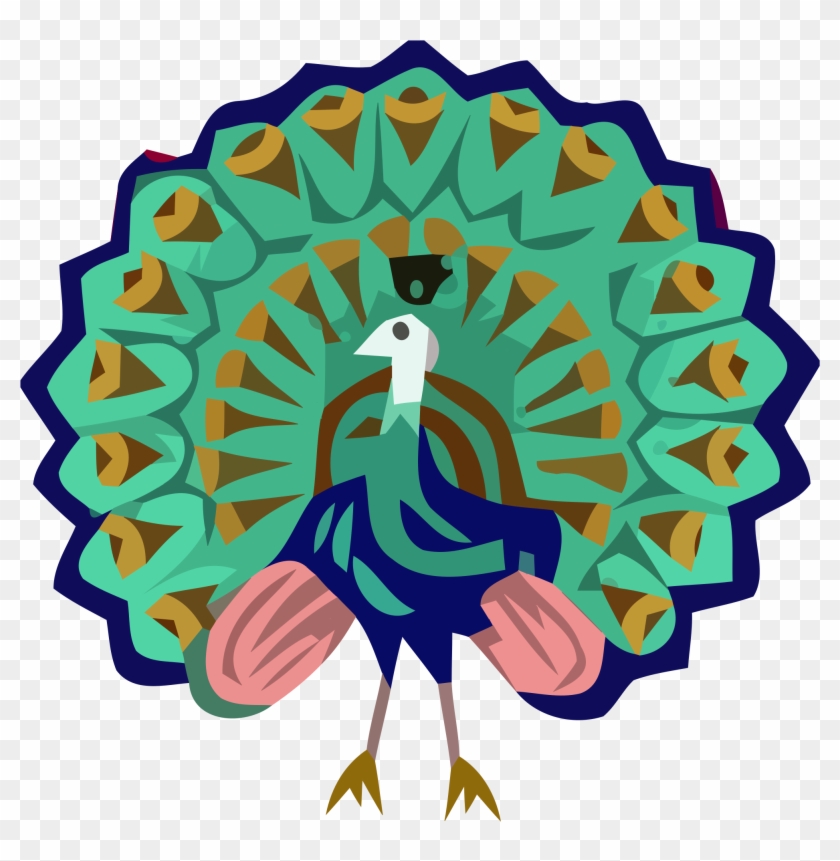 Open - Myanmar Peacock Clipart