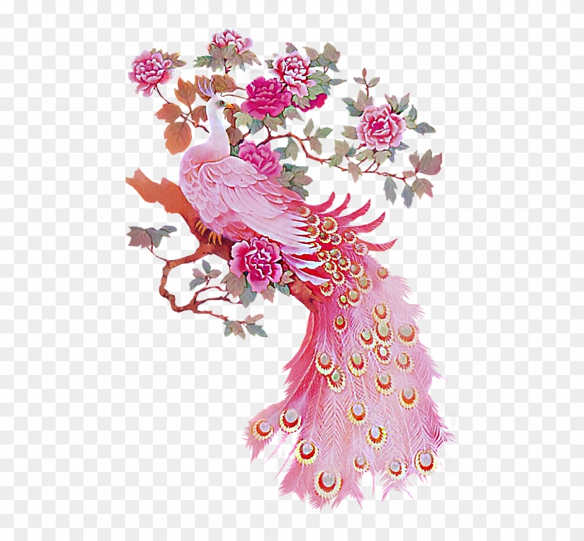 Would Love This Picture To Hang In My Bathroom - Pink Peacock Painting Clipart