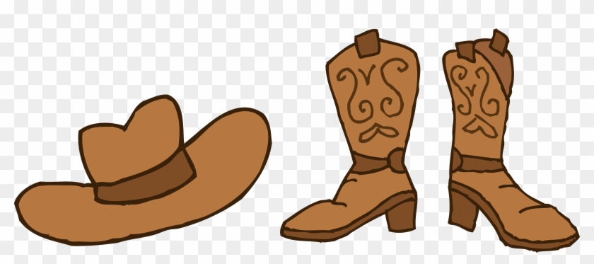 Cute Cowboy Boots Clipart Free Clipart Image Clip Art - Cowboy Hat And Boots Cartoon - Png Download