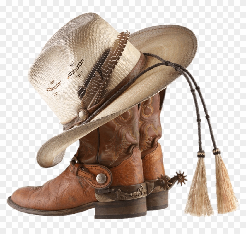 Cowboy Boots And Hat With Tassels - Cowboy Boots Png Clipart