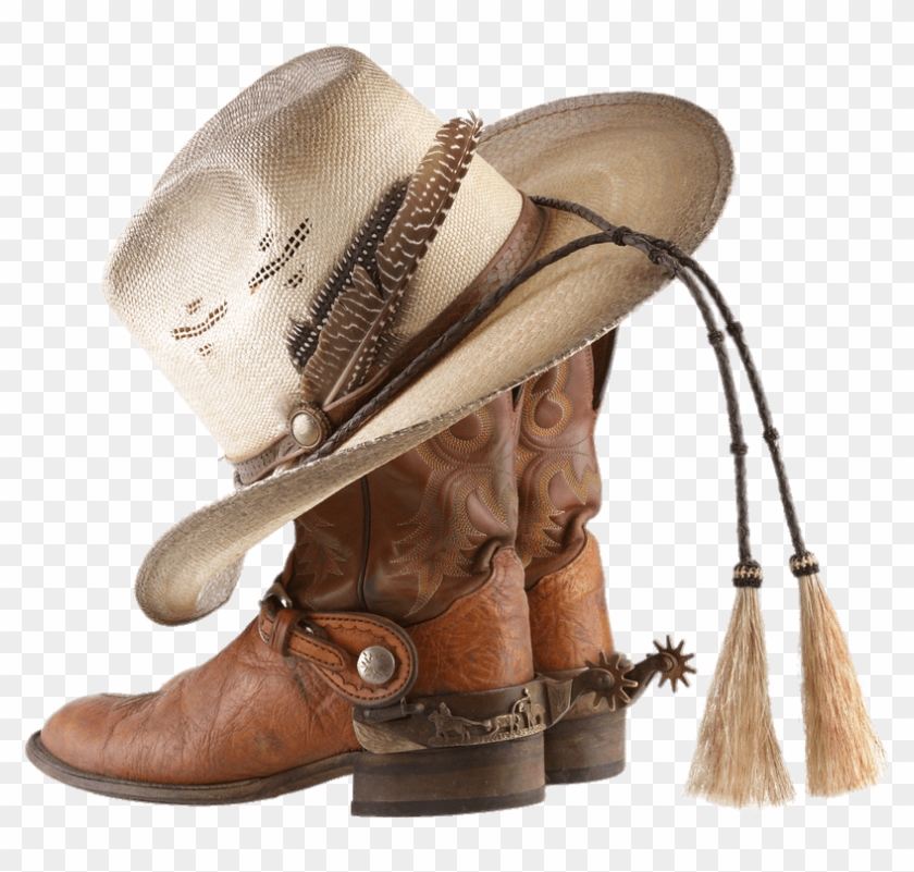 Cowboy Boots And Hat With Tassels - Cowboy Boots Png Clipart #752984