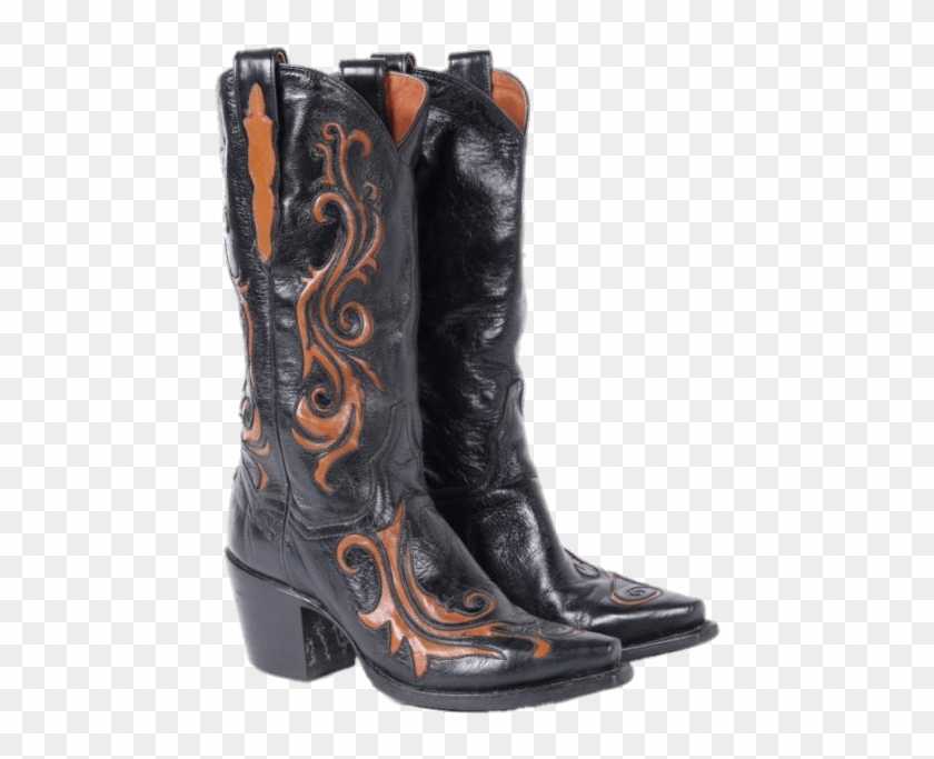 Black And Brown Vintage Cowboy Boots - Cowboy Boot Clipart