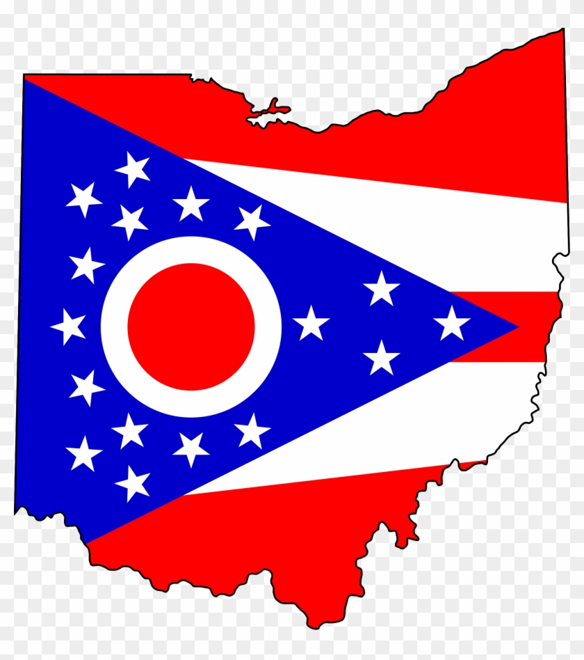 Ohio State Clip Art - Ohio State Flag Map - Png Download