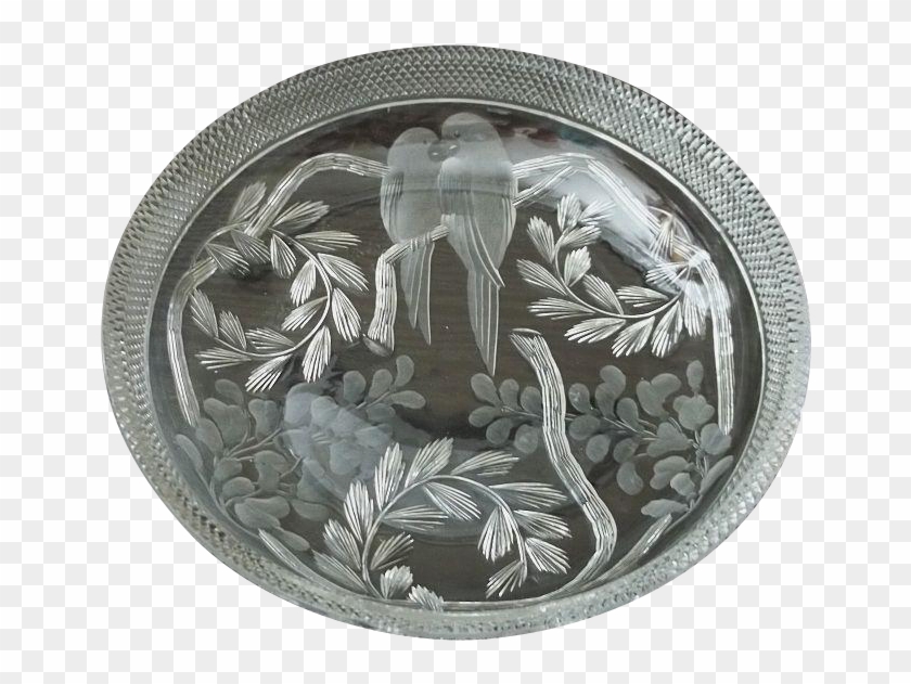 Libbey American Brilliant Cut Glass Wisteria Bowl With Clipart