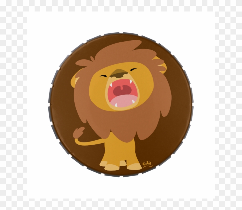 Cute Mighty Roaring Lion Cartoon Candy Tin - Roar Cartoon Lion Clipart