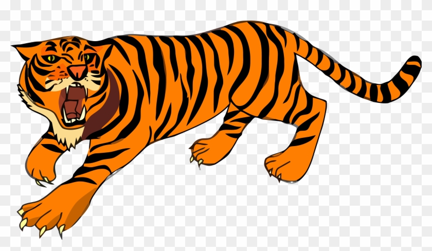 Tiger Roar Cartoon Drawing - Tiger Free Clipart - Png Download