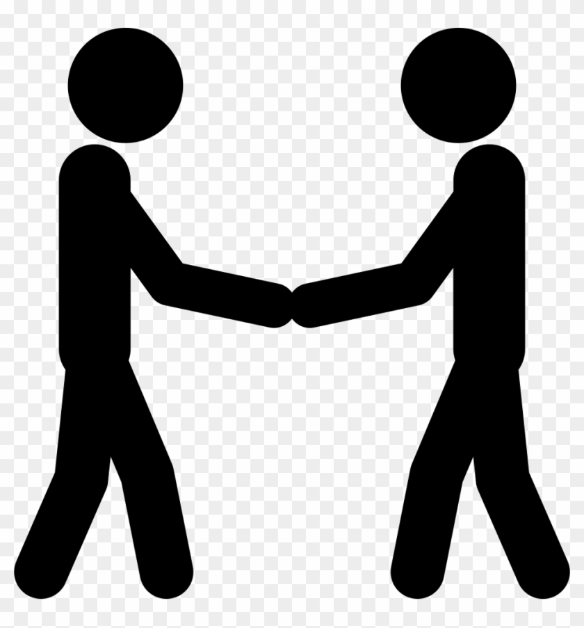 Two Stick Man Variants Shaking Hands Comments - People Shaking Hands Icon Clipart #756049