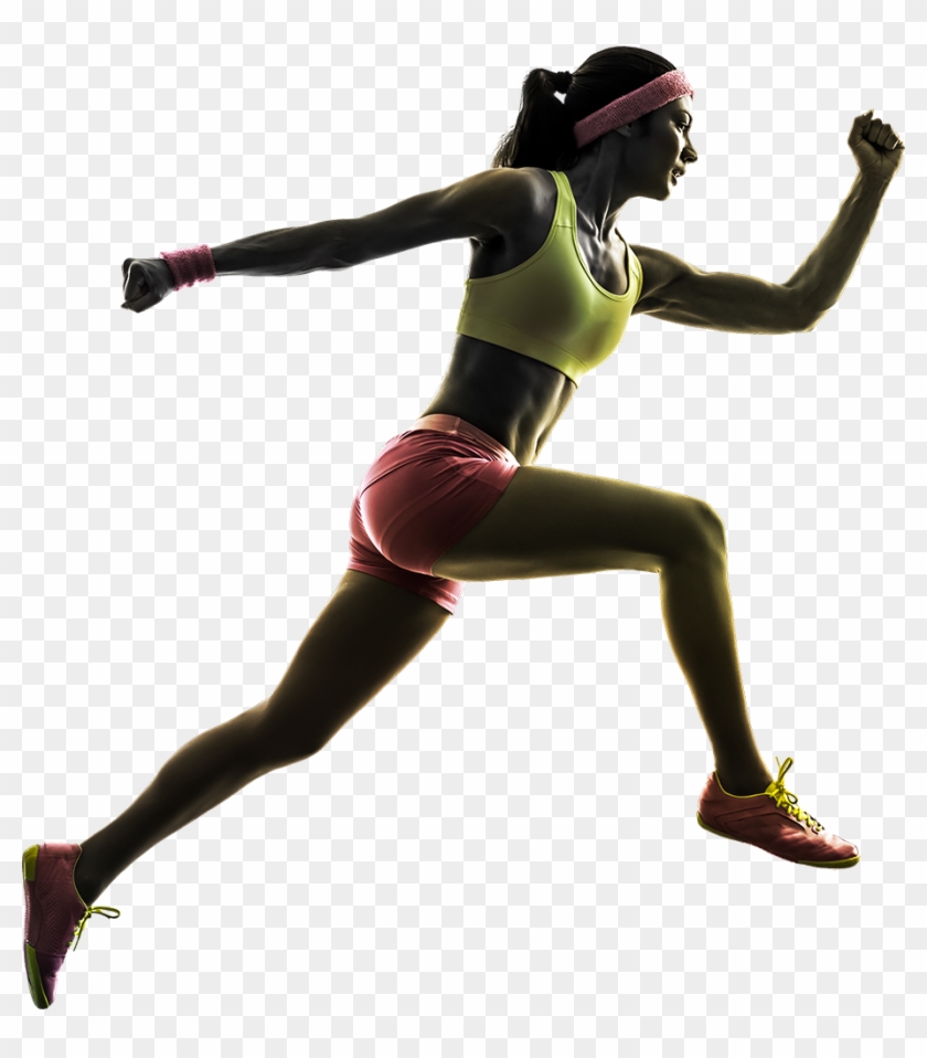 Running Women - Woman Silhouette Running Png Clipart #756574