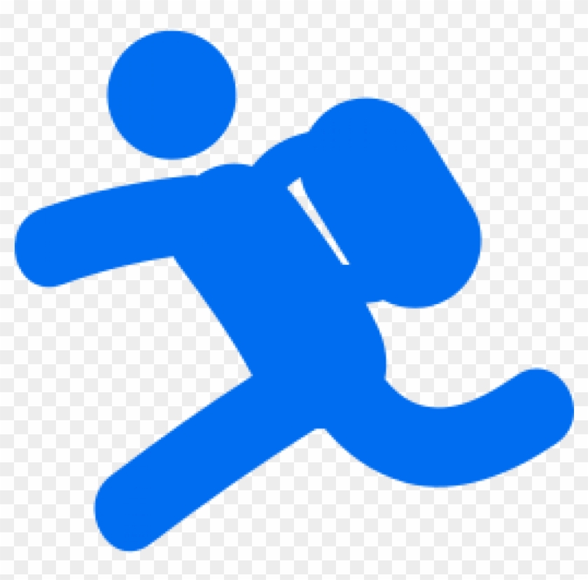 Cropped Backpacker Running Clipart #756984