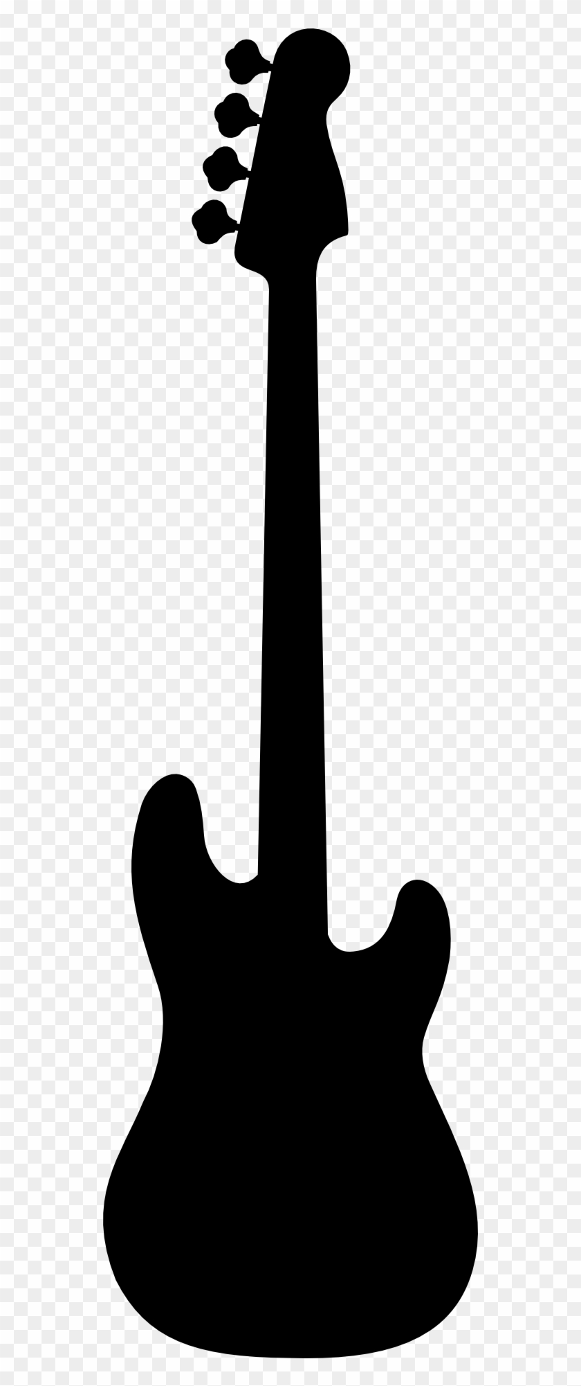 Black Silhouette Of A Guitar - Matte Black Fender Bass Clipart #757951
