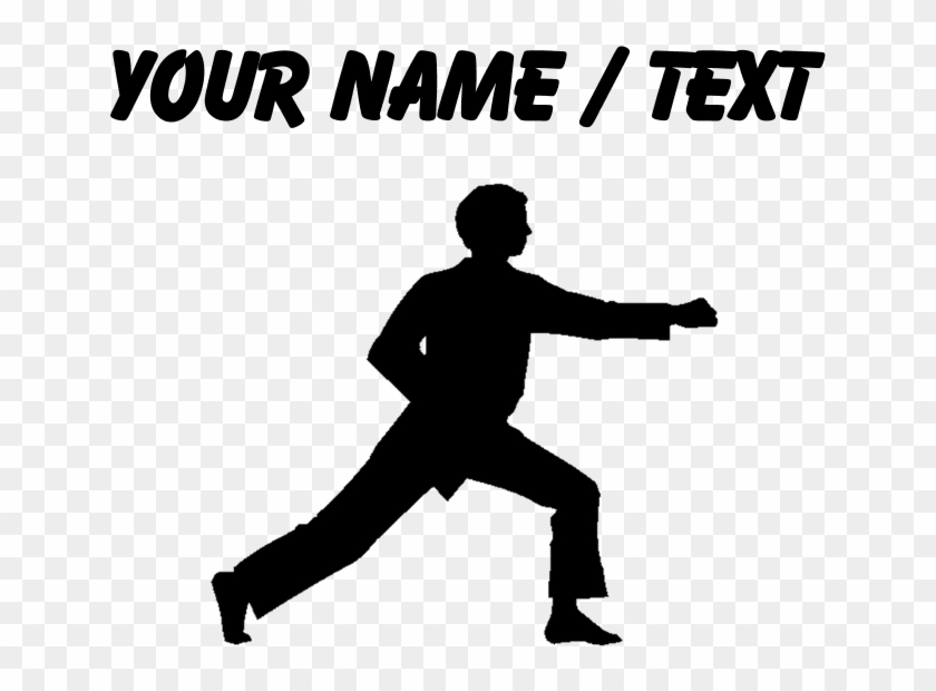 Custom Acoustic Guitar Silhouette Sticker , Png Download - Kung Fu Clipart #758136