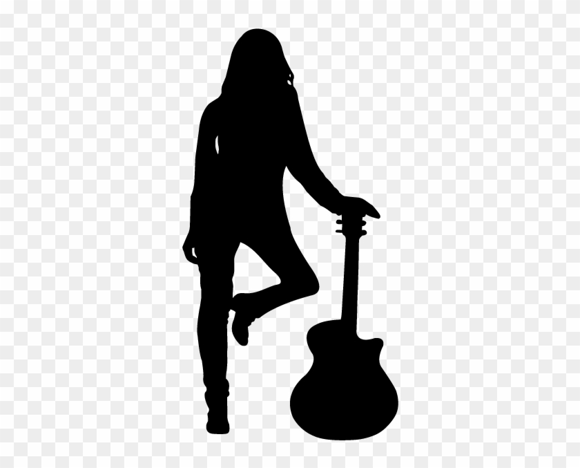 New Rock Girl Silhouette - Silhouette Clipart