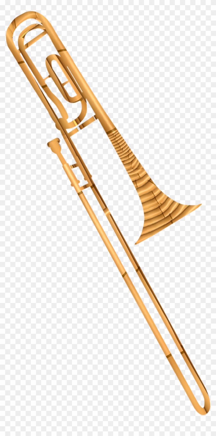 A Brass Instrument Consisting Of A Long Cylindrical Clipart #758276