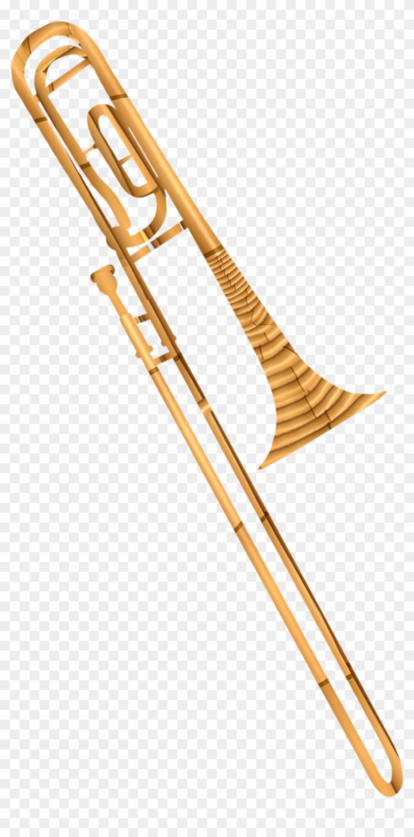 A Brass Instrument Consisting Of A Long Cylindrical Clipart