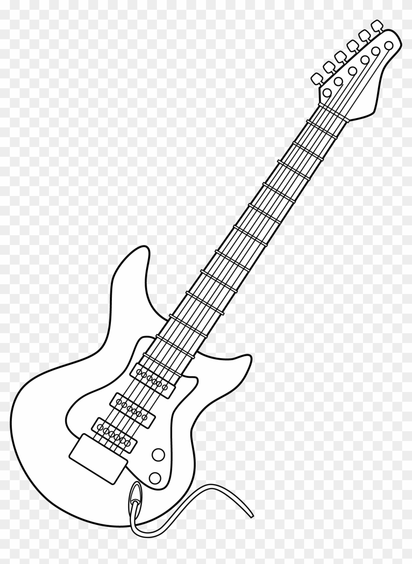 Electric Guitar Line Art - Guitar Clipart #758358