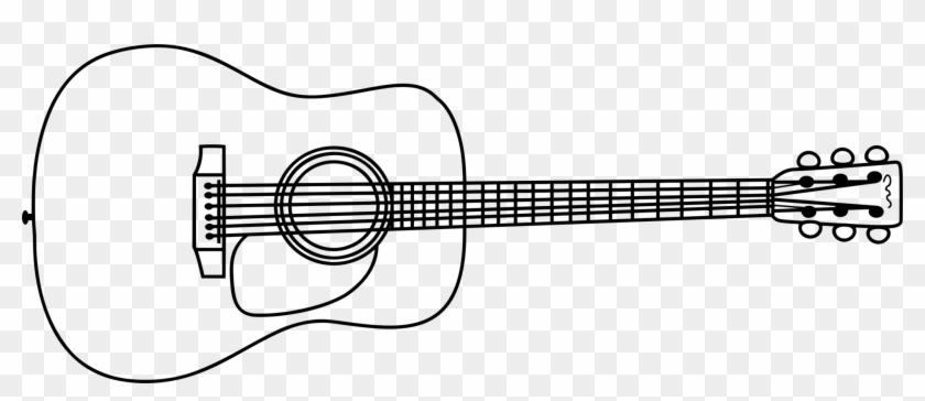 1944 X 750 16 - Clip Art Guitar Black And White - Png Download #758452