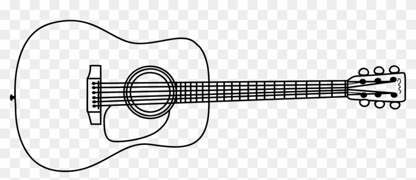 1944 X 750 16 - Clip Art Guitar Black And White - Png Download
