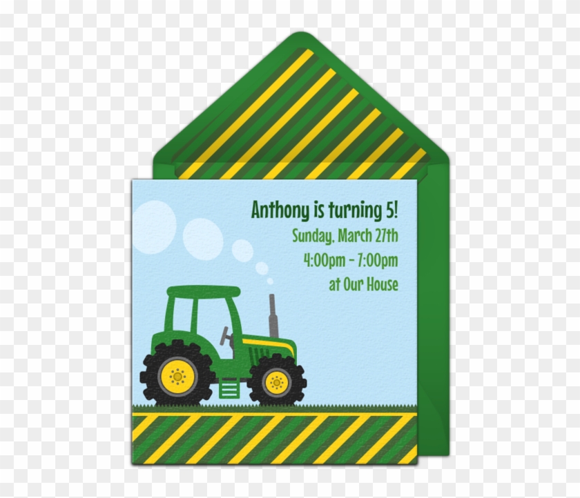 Farm Tractor Online Invitation - Tractor Clipart