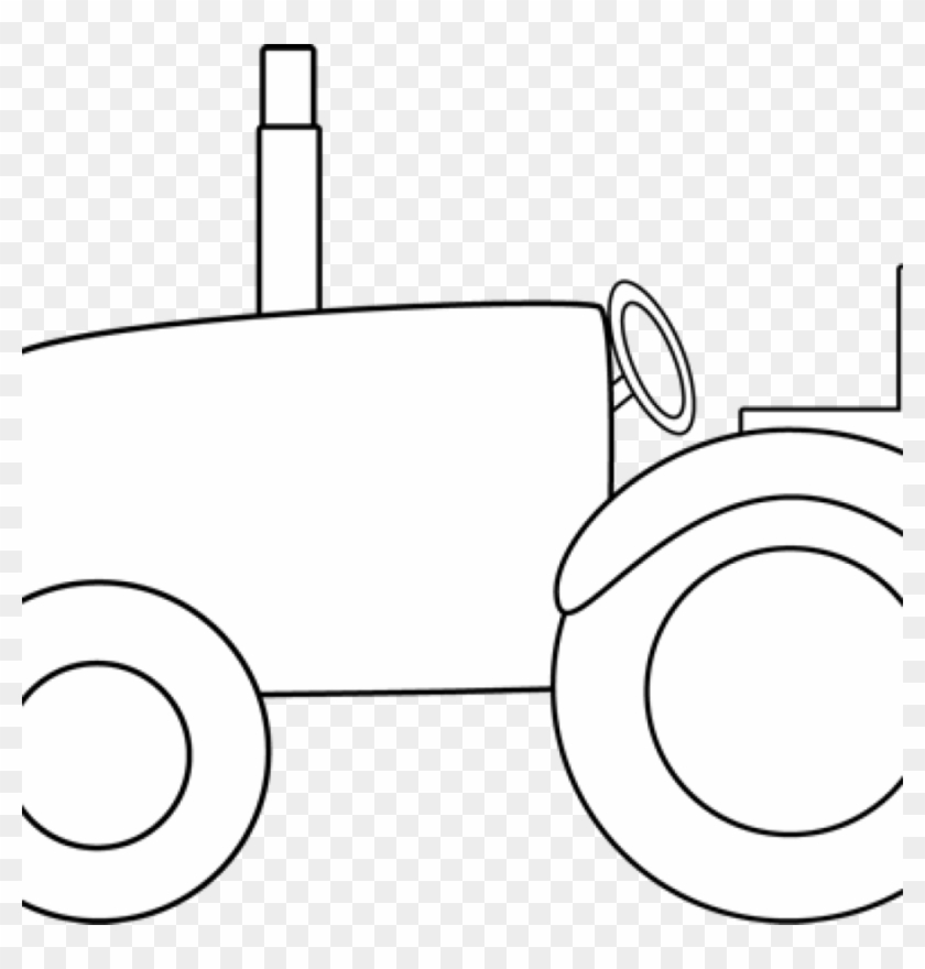 Black And White Tractor Clipart John Deere Tractor - Line Art - Png Download