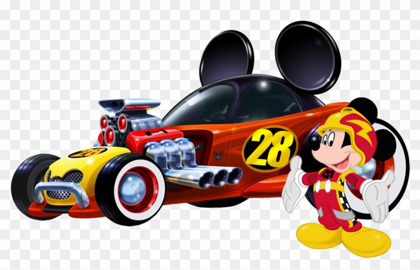 Picture Black And White Stock Mickey Mouse Sports Wracecar - Mickey Mouse Roadster Racer Car Clipart