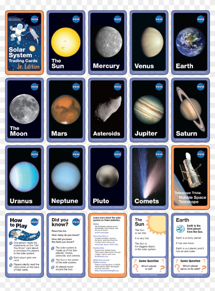 Solar System Flashcards Pdf Clipart
