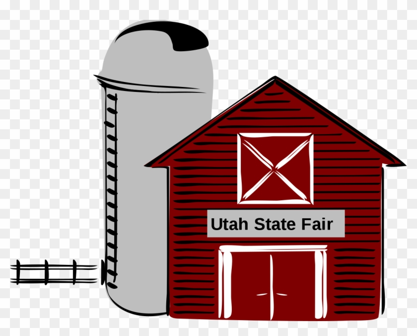 Barn And Silo-utah State Fair - Barn With Silo Clipart - Png Download