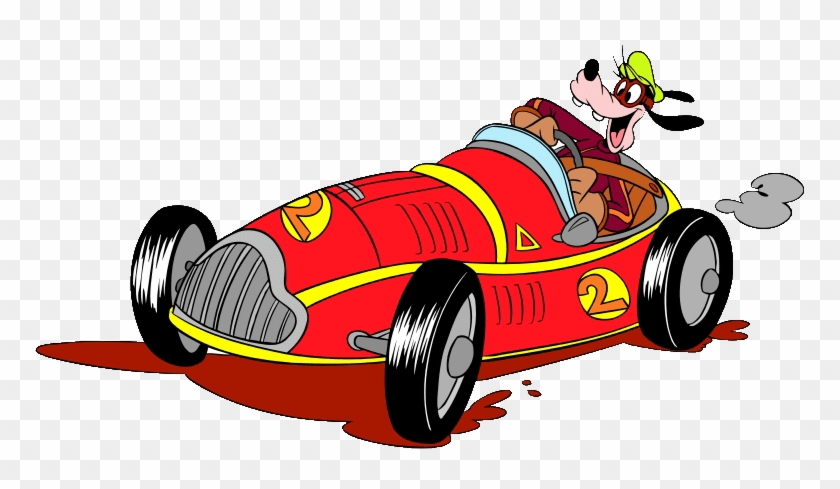 Mickey Mouse Clipart Race Car - Goofy Race Car - Png Download