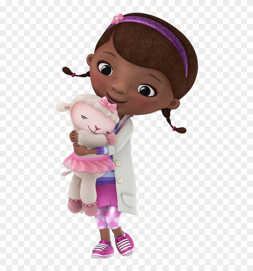 Doc Mcstuffins Png - Doc Mcstuffins Hugging Lambie Clipart