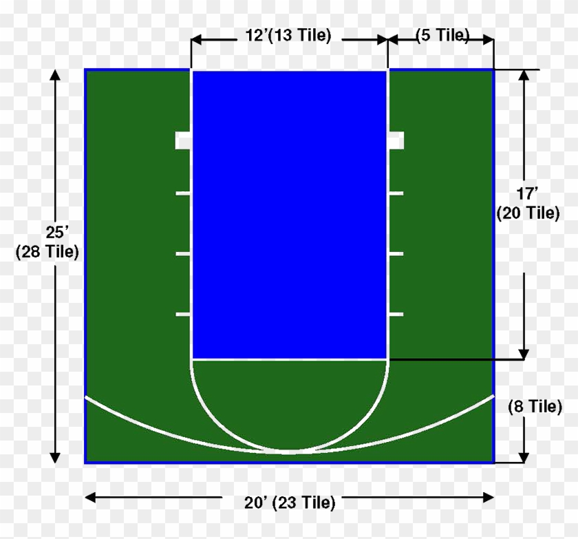 20'x25' "junior" Basketball Court - 20 X 25 Basketball Court Clipart #761275