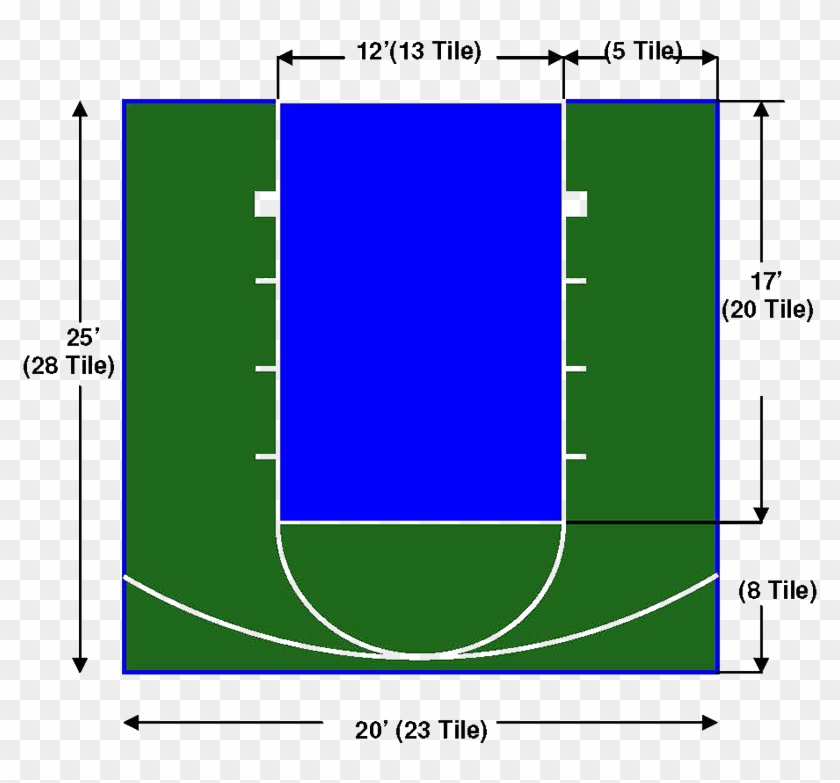 20'x25' "junior" Basketball Court - 20 X 25 Basketball Court Clipart