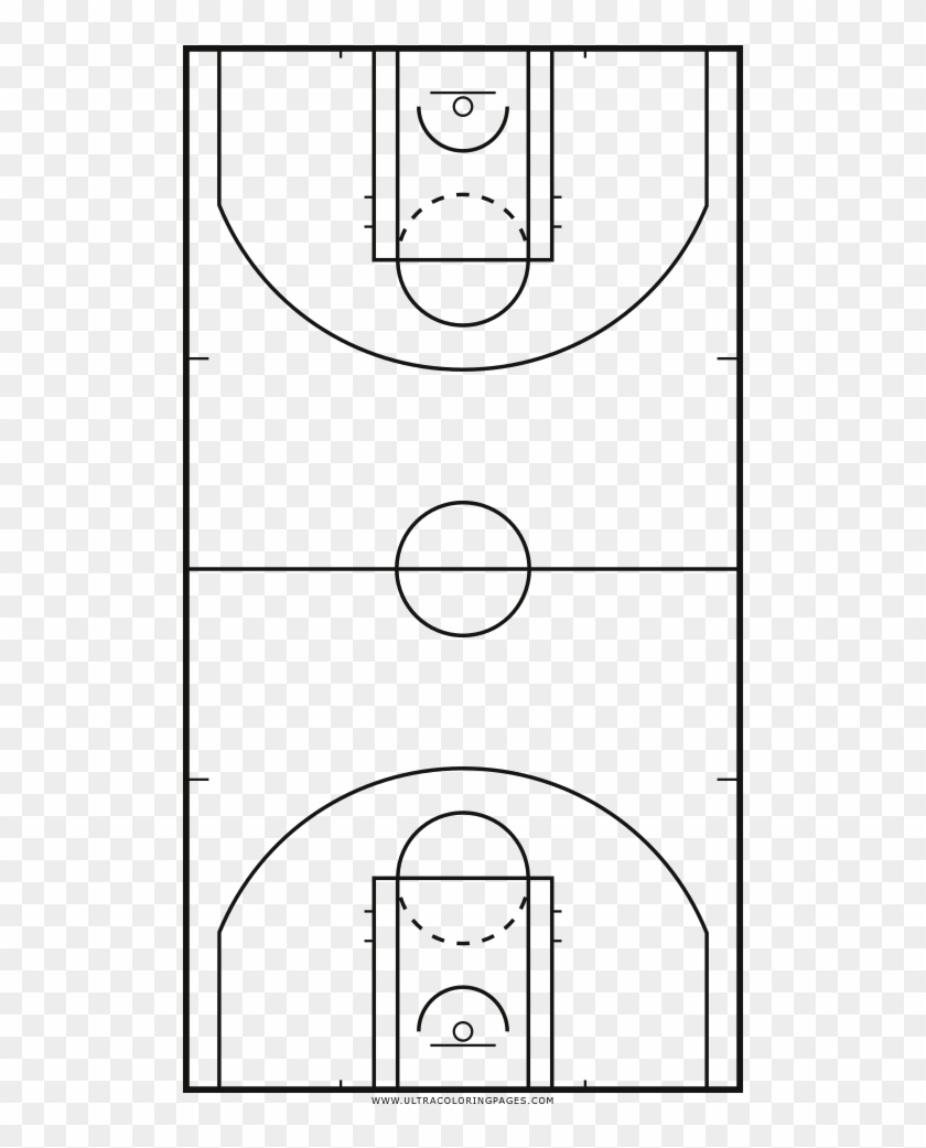 Basketball Court Coloring Page - Cancha De Basket Para Dibujar Clipart #761341