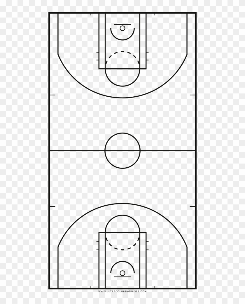 Basketball Court Coloring Page - Cancha De Basket Para Dibujar Clipart