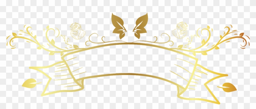 Report Abuse - Banner Gold Line Border Png Clipart